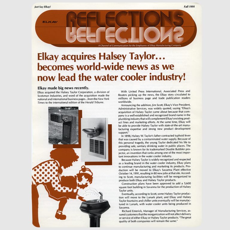 Elkay Acquires Halsey Taylor - 1991